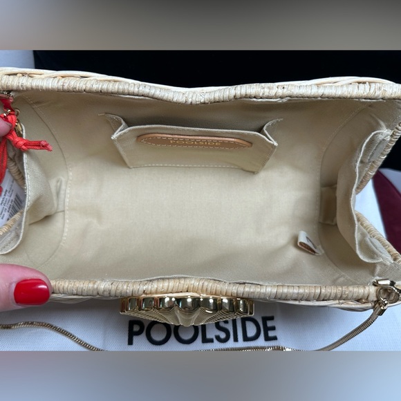 Poolside The Classica Clutch in Natural rattan hard case shoulder purse bag - Picture 9 of 10
